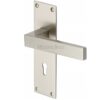 Heritage Brass Metro Low Profile Satin Nickel Door Handles (Sold In Pairs)