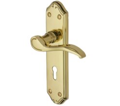 Heritage Brass Verona Polished Brass Door Handles (Sold In Pairs)