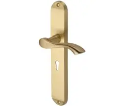 Heritage Brass Algarve Long Satin Brass Door Handles (Sold In Pairs)