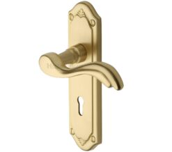 Heritage Brass Lisboa Satin Brass Door Handles (Sold In Pairs)