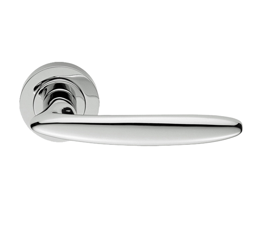 Manital Nirvana Door Handles On Round Rose, Polished Chrome (Sold In Pairs)