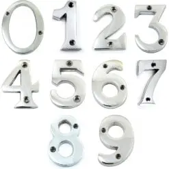 Door Numbers (0-9) - 75mm - Polished Chrome Finish