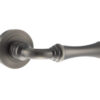 Old English Durham Lever Door Handle on Round Rose - Matt Gun Metal