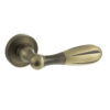 Old English Cambridge Lever Door Handle on Round Rose - Matt Antique Brass