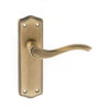 Old English Warwick Latch Lever Door Handle on Backplate - Matt Antique Brass