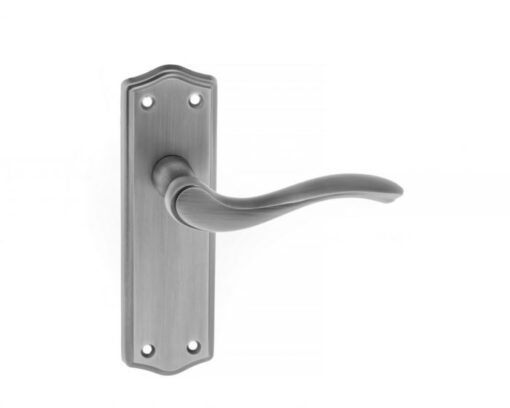 Atlantic Warwick Old English Door Handles On Backplate, Matt Gun Metal - OE178MBN (sold in pairs)