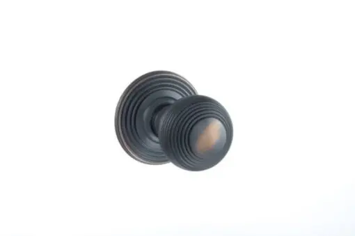 Atlantic Old English Ripon Solid Brass Reeded Mortice Knob, Antique Copper - OE50RMKAC (sold in pairs)