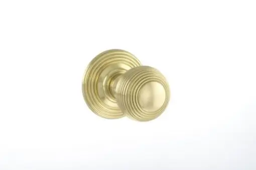 Atlantic Old English Ripon Solid Brass Reeded Mortice Knob, Polished Brass - OE50RMKPB (sold in pairs)