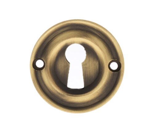 Atlantic Old English Solid Brass Standard Profile Round Escutcheon, Matt Antique Brass - OERKEMAB (sold in pairs)