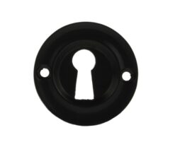 Atlantic Old English Solid Brass Standard Profile Round Escutcheon, Matt Black - OERKEMB (sold in pairs)