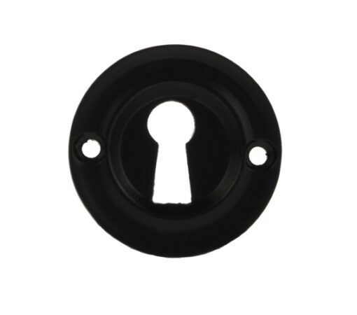 Atlantic Old English Solid Brass Standard Profile Round Escutcheon, Matt Black - OERKEMB (sold in pairs)