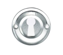 Atlantic Old English Solid Brass Standard Profile Round Escutcheon, Polished Chrome - OERKEPC (sold in pairs)