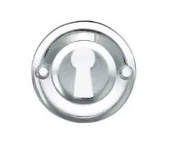 Atlantic Old English Solid Brass Standard Profile Round Escutcheon, Polished Chrome - OERKEPC (sold in pairs)