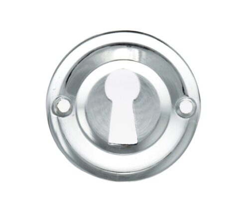 Atlantic Old English Solid Brass Standard Profile Round Escutcheon, Polished Chrome - OERKEPC (sold in pairs)