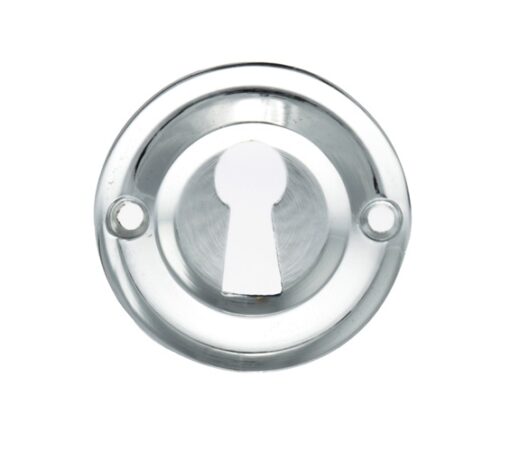 Atlantic Old English Solid Brass Standard Profile Round Escutcheon, Polished Chrome - OERKEPC (sold in pairs)