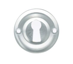 Atlantic Old English Solid Brass Standard Profile Round Escutcheon, Satin Chrome - OERKESC (sold in pairs)