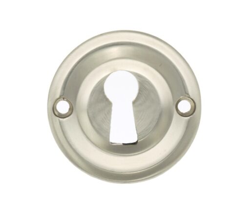 Atlantic Old English Solid Brass Standard Profile Round Escutcheon, Satin Nickel - OERKESN (sold in pairs)