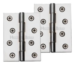 Heritage Brass 4 Inch Double Phosphor Washered Butt Hinges, Polished Chrome (Sold In Pairs)