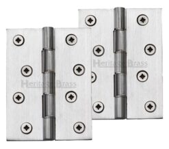 Heritage Brass 4 Inch Double Phosphor Washered Butt Hinges, Satin Chrome - (Sold In Pairs)