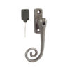 Left Or Right Handed Locking Espagnolette Casement Fastener, Pewter