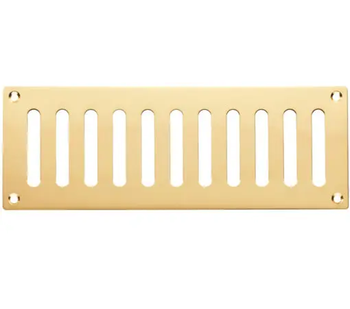 Plain Slot Brass Vent With Radius Corners, Polished Brass