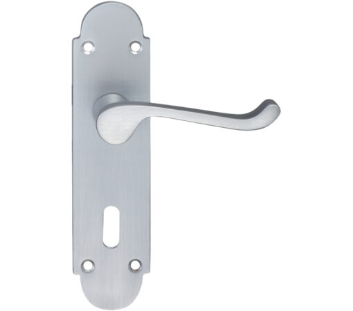 Zoo Hardware Project Range Oxford Door Handles On Backplate, Satin Chrome (Sold In Pairs)