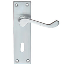 Zoo Hardware Project Range Victorian Scroll Door Handles On Backplate, Satin Chrome (Sold In Pairs)