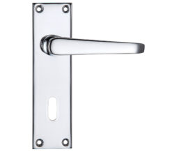 Zoo Hardware Project Range Victorian Flat Door Handles On Backplate, Polished Chrome (Sold In Pairs)