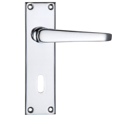 Zoo Hardware Project Range Victorian Flat Door Handles On Backplate, Polished Chrome (Sold In Pairs)