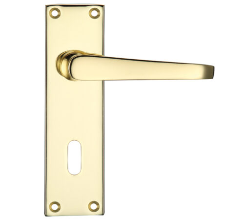 Zoo Hardware Project Range Victorian Flat Door Handles On Backplate, Electro Brass (Sold In Pairs)