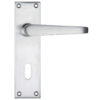 Zoo Hardware Project Range Victorian Flat Door Handles On Backplate, Satin Chrome (Sold In Pairs)