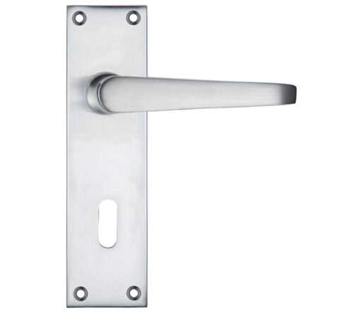 Zoo Hardware Project Range Victorian Flat Door Handles On Backplate, Satin Chrome (Sold In Pairs)