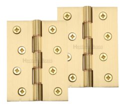 Heritage Brass 4 Inch Double Phosphor Washered Butt Hinges, Satin Brass - (Sold In Pairs)