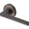 Heritage Brass Pyramid Matt Bronze Door Handles On Round Rose