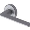 Heritage Brass Pyramid Satin Chrome Door Handles On Round Rose (Sold In Pairs)