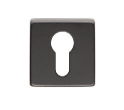 Manital Euro Profile Escutcheon On Square Rose, Black Finish (Sold In Singles)