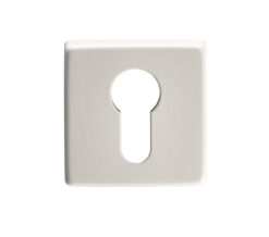 Manital Euro Profile Escutcheon On Square Rose, White Finish (Sold In Singles)