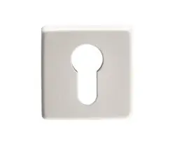 Manital Euro Profile Escutcheon On Square Rose, White Finish (Sold In Singles)