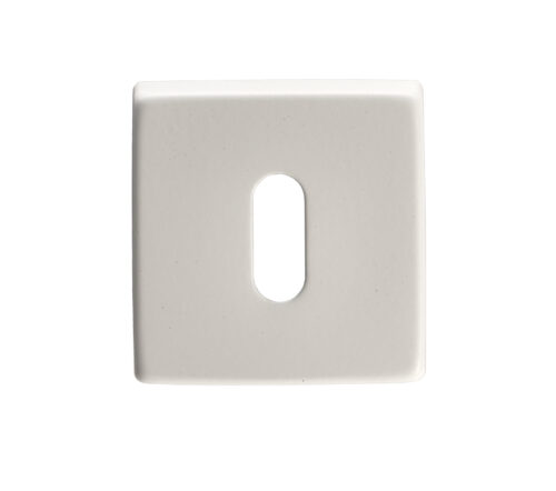 Manital Standard Profile Escutcheon On Square Rose, White Finish (Sold In Singles)
