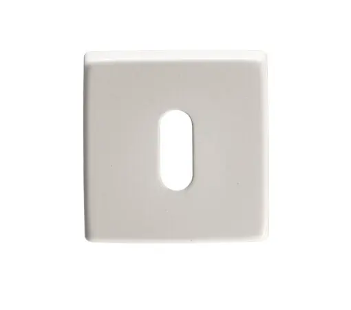 Manital Standard Profile Escutcheon On Square Rose, White Finish (Sold In Singles)