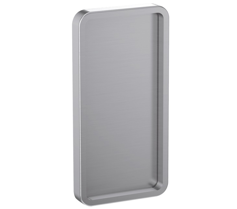 Reckteck Rectangular Flush Pull For Sliding Doors (58Mm X 115Mm), Aluminium Stainless Steel Effect