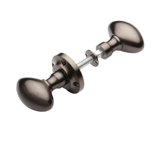 Heritage Brass Suffolk Rim Door Knobs, Matt Bronze (Sold In Pairs)