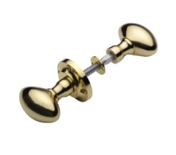 Heritage Brass Suffolk Rim Door Knobs, Polished Brass (Sold In Pairs)