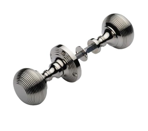 Heritage Brass Reeded Rim Door Knob, Polished Nickel (Sold In Pairs)