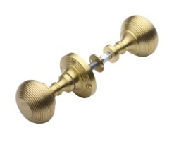 Heritage Brass Reeded Rim Door Knob, Satin Brass (Sold In Pairs)