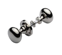 Heritage Brass Victoria Rim Door Knobs, Polished Nickel (Sold In Pairs)