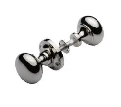 Heritage Brass Victoria Rim Door Knobs, Polished Nickel (Sold In Pairs)