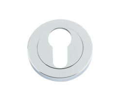 Zoo Hardware Rosso Maniglie Euro Profile Escutcheon, Polished Chrome