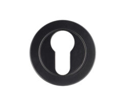 Zoo Hardware Rosso Maniglie Euro Profile Escutcheons, Powder Coated Black