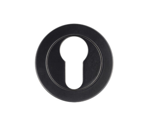 Zoo Hardware Rosso Maniglie Euro Profile Escutcheons, Powder Coated Black